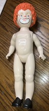 Decorative Painted Clown Ceramic Body Head Hands Arms Feet Curly Hair
