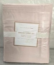 Pottery Barn Teen Classic Organic Sheet Set of 4 Queen Size Powdered Blush
