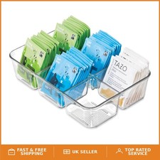 Clear iDesign Linus Beverage Organizer with 6 Compartments - Portable Storage
