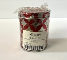 doTERRA Oil Trio Tin Peppermint, On Guard  Wild Orange 5ml Each Oil Set Of 3