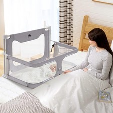 Baby Bassinet, Co Sleeper for Baby in Bed with Breathable and Visible Mesh Windo
