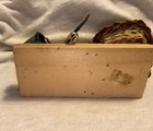 Vintage Pin Cushion Figurine Mouse on Trap with Basket for Pins Flocked Mouse — photo 5