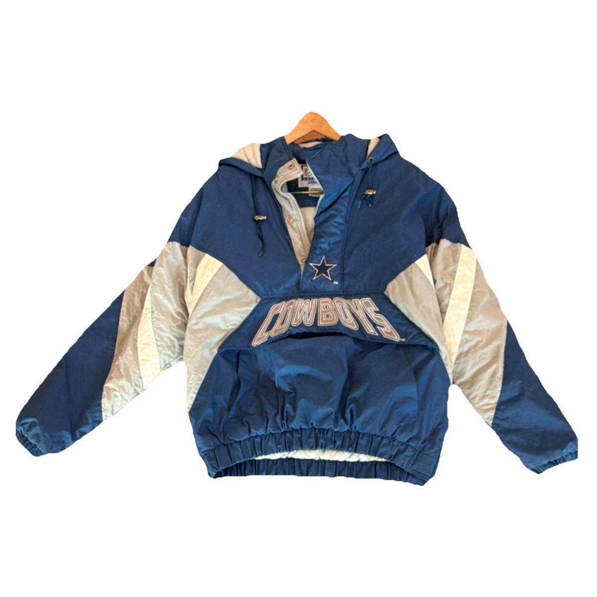 Vtg '95 Starter Dallas Cowboys NFL Jacket Blue White Gray Football