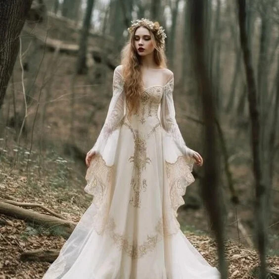 green emerald velvet dress Fairy wedding dress – Kayame main image 0