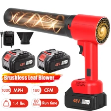 Cordless Leaf Blower W/ 2*6000mAh Battery & Charger 21V 180MPH 1000CFM Electric