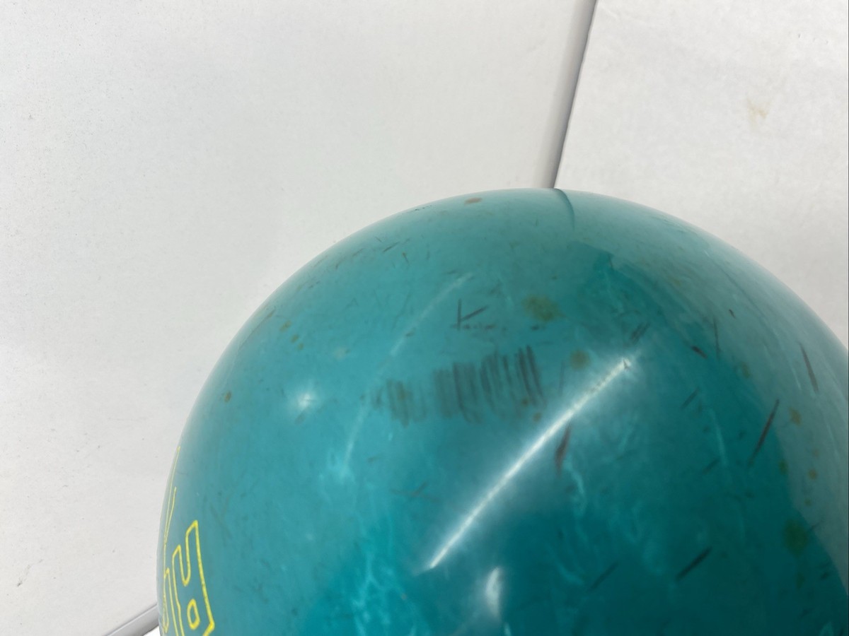 Brunswick Original 90s Teal Rhino Pro Bowling Ball 16 lb Drilled