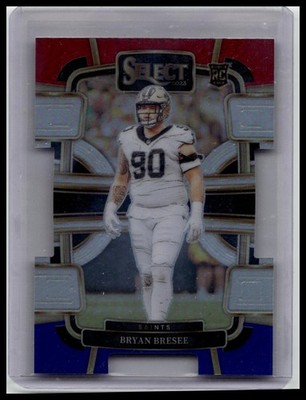 2023 Panini Select #72 Bryan Bresee Red and Blue Prizms Die Cuts
