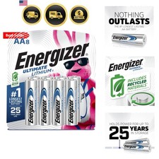 Ultimate Lithium AA Batteries 8 Pack, 1.5V Lithium Double A Batteries