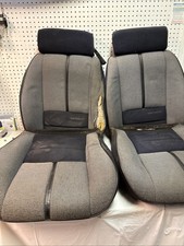 1982-2002 Camaro Firebird Grey Black Combo Cloth Front Seats Pair Gm Oem 92