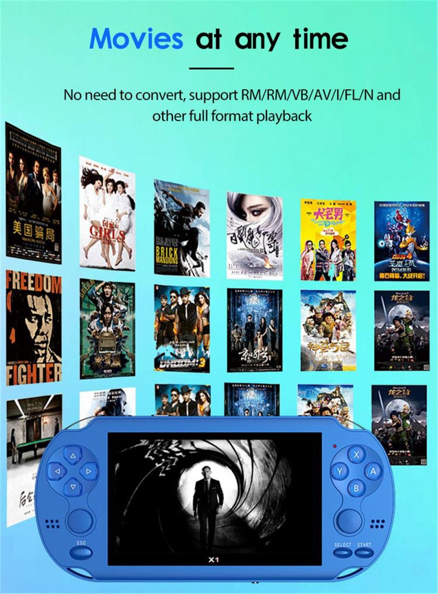 4.3 inch Handheld 8GB Retro Game Consoles 10000 Games Video Console Rechargeable