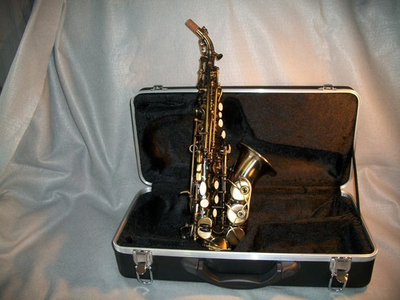 #ad Curved Bb Soprano Saxophone in Antique Bronze Finish with 2 necks $349.50