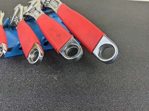 #bj291 Snap-on Chrome Made In USA Crescent Wrench Set Comfort Handle FADH704C - Picture 9 of 18