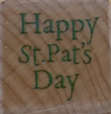 Hero Arts Wood Mounted Rubber Stamp - Mini "Happy St. Pat's Day"