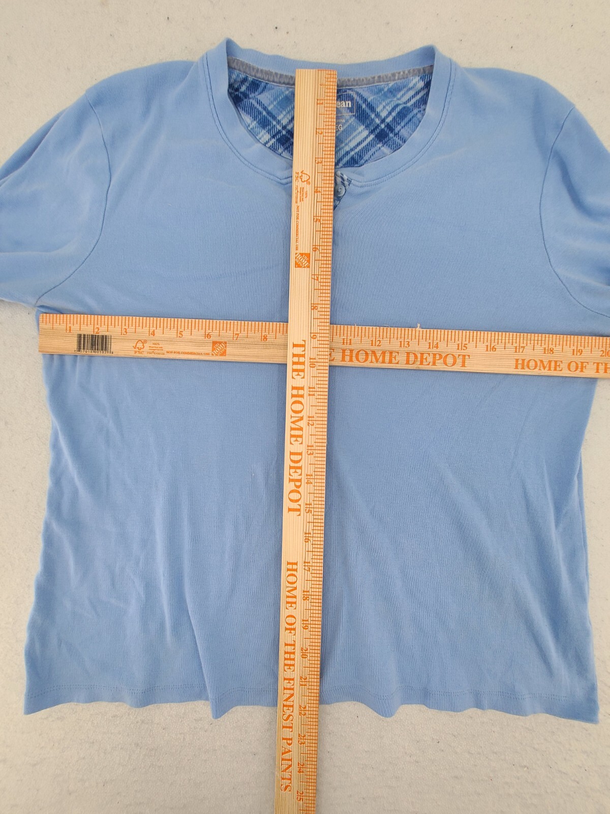 LL Bean Henley Shirt Womens Medium Long Sleeve Buttons Thermal Blue