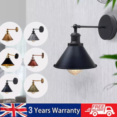 Industrie Wandleuchte Innen Wand Lampen Vintage E27 Metall Wandlampen Wohnzimmer UK