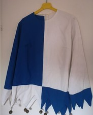 Costume carnival clown Kasper size M blue white with mask