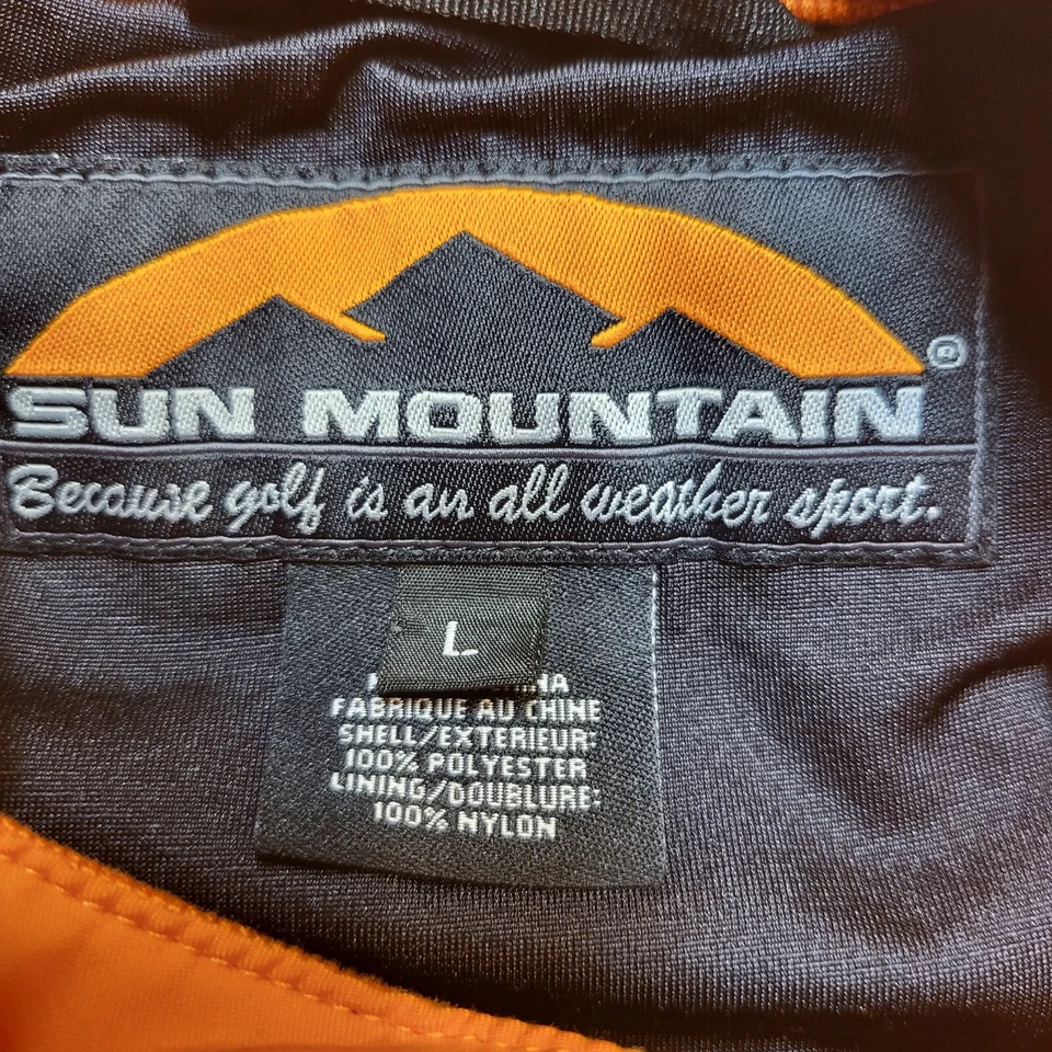 Sun Mountain Jacket Mens L Orange Waterproof Lined Pullover Half Zip Long Sleeve - Image 3 of 4