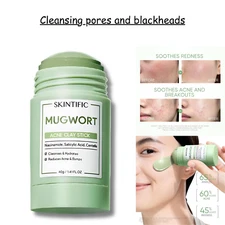 SKINTIFIC Mugwort Acne Clay Mask Stick 40g Reduces Redness, Inflammation, Pores