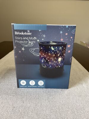 Brookstone Stars & Moon Projector Light 6x6.5in Dazzling Display NEW