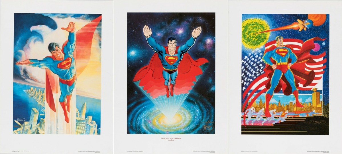 Superman 50th Anniversary Signed Matched # Ltd Ed 3 Prints Set