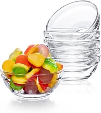 Mini Glass Prep Pinch Bowls, 3.5 Inch 4 Oz Clear Glass Bowls for Condiment