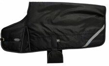 XS Extra Small Black Waterproof Winter Dog Blanket Coat w/ Reflective Strips