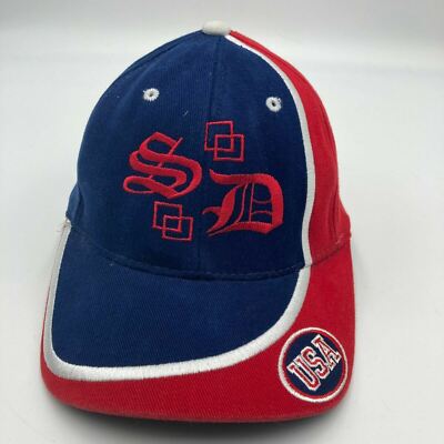 SD USA South Dakota Hat Cap Red White Blue Strap Back | eBay