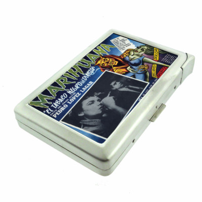 Reefer Madness D4 Cigarette Case with Built in Lighter Metal Wallet 