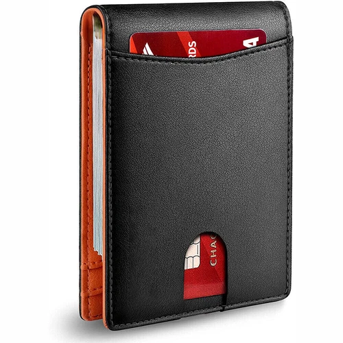 Slim Mens Wallet with Money Clip Leather RFID Blocking Bifold Credit Card Holder - Picture 13 of 18
