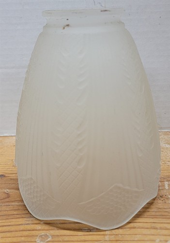 Vintage Tischlampe Leuchte Schirmteil matt weiß Glas gewellter Rand