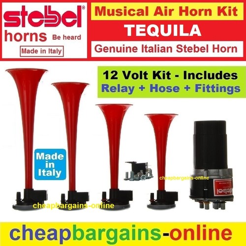12V STEBEL TEQUILA MUSICAL AIR HORN KIT CLASSIC FUN AIR HORN RETRO