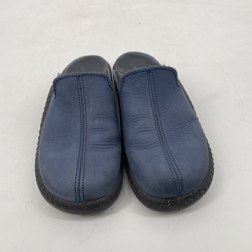 Romika Mokasso Women 36 genuine leather Slip On Mule Slipper navy Blue Flat clog - Picture 3 of 8