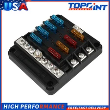 ?6 Way Fuse Block With Ground Fuse Box LED Indicator For Boat Marine Car 12V 32V
