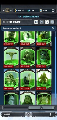 Topps Star Wars Card Trader Full Set Green Featured Creature S2 OHNE Auszeichnung