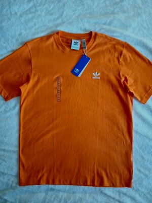 Adidas Orginals T-Shirt Men's Size M Essential Tee Trefoil Orange