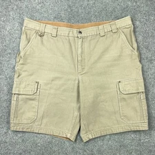 Duluth Trading Shorts Mens 48 Brown Fire Hose Canvas Cargo Work Utility Cotton