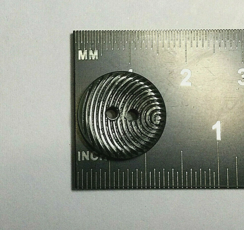 Hot! Small Shirting Shirt Washable Button Gray/Black w/Mod Lines 15mm 5/8" 2hole - Image 3 of 3