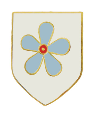 Forget-Me-Not (Das Vergissmeinnicht) Flower Shield Masonic Pin Badge