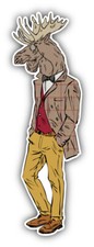 Moose Hipster Car Bumper Sticker Decal