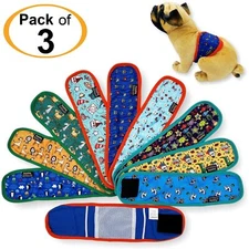 PACK of 3 Male Boy BELLY BAND Dog Diapers Wrap Reusable Washable For SMALL Breed