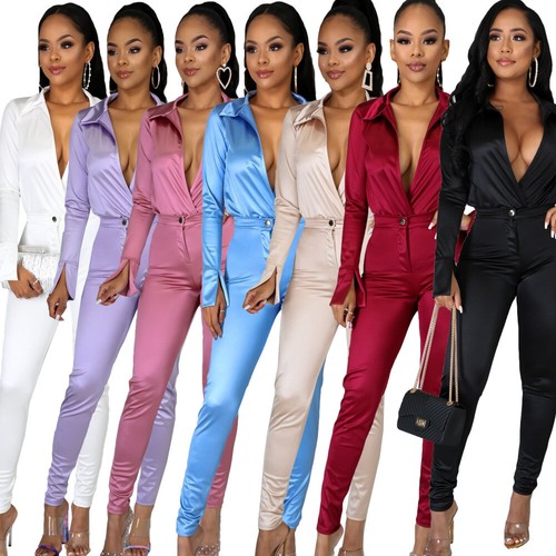 V Neck Shirt Top Pencil Pants 2PCS Set 