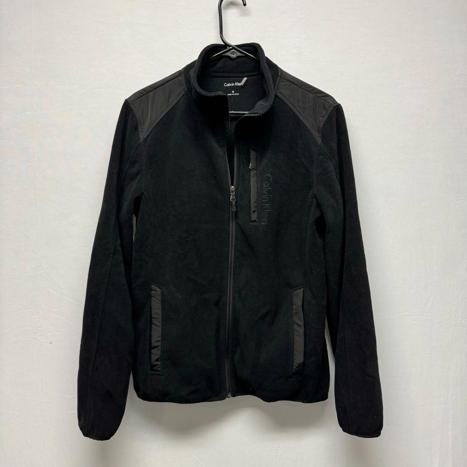 Calvin Klein Men’s Black Full-Zip Fleece Jacket Size Medium