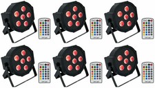 6 Rockville BATTERY PAR 6RF Rechargeable RGBWA UV Wireless DMX Lights RF Remotes