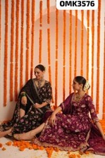 Women Chinnon Full Flair Anarkali Kurti Set With Pure Chinon Pant And Digital De