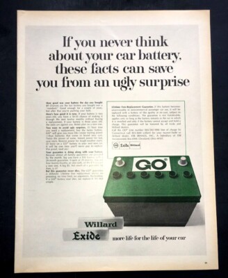 Life Magazine Ad EXIDE Battery 1970 Ad