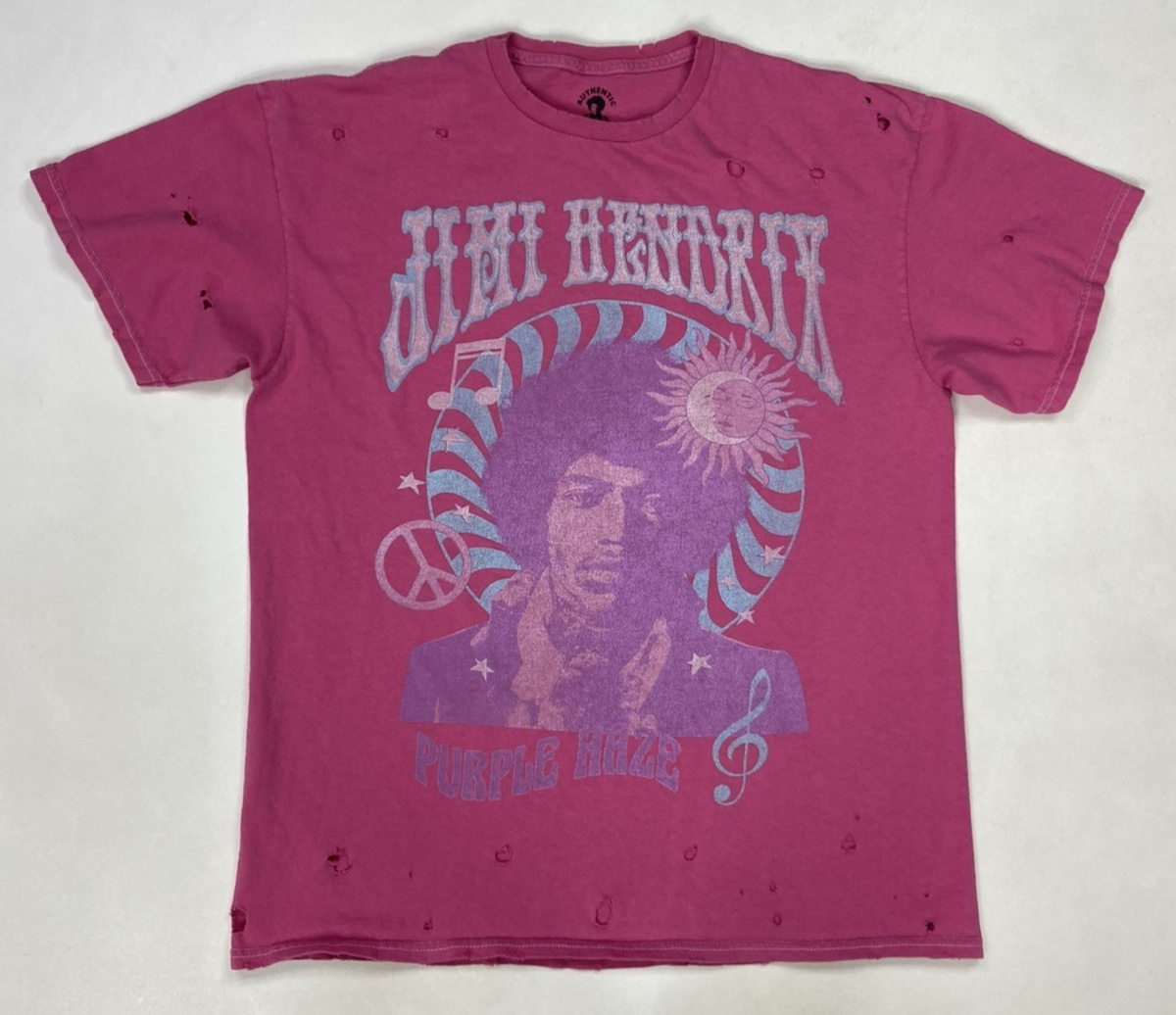 Jimi Hendrix Purple Haze Graphic T-shirt Men Medium Pink