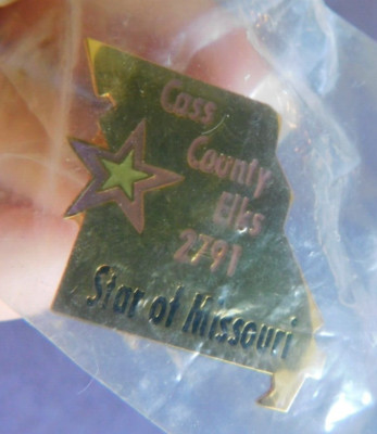 Elks Lodge lapel pin *New - Cass County Elk 2791 - Star of Missouri