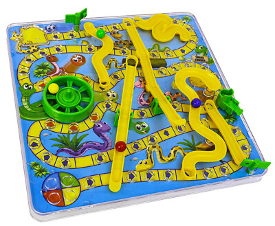 3D Schlangen und Leitern Kinder Brettspiel & Figuren traditionelles Familienspielzeug