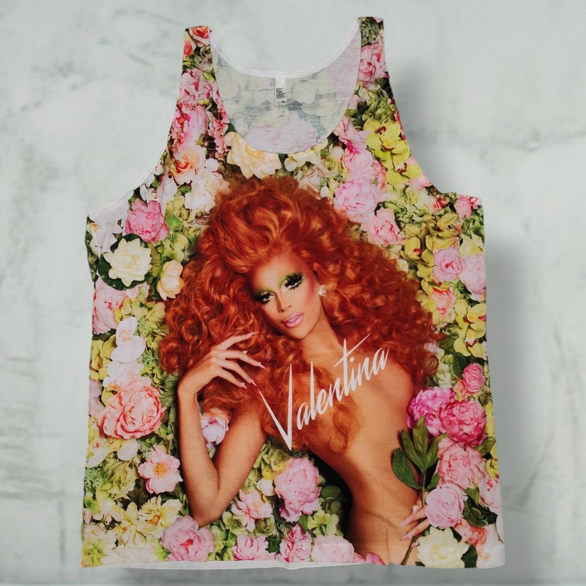 Valentina Floral Tank Sleeveless T Shirt Size XL Drag Queen