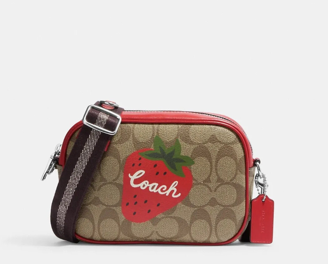 NWT COACH Mini Jamie Camera Bag With Wristlet Strawberry image 3